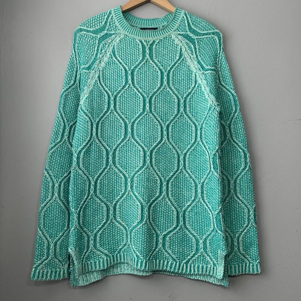 Lands' End Women's Crewneck Sweater in Aqua Mint